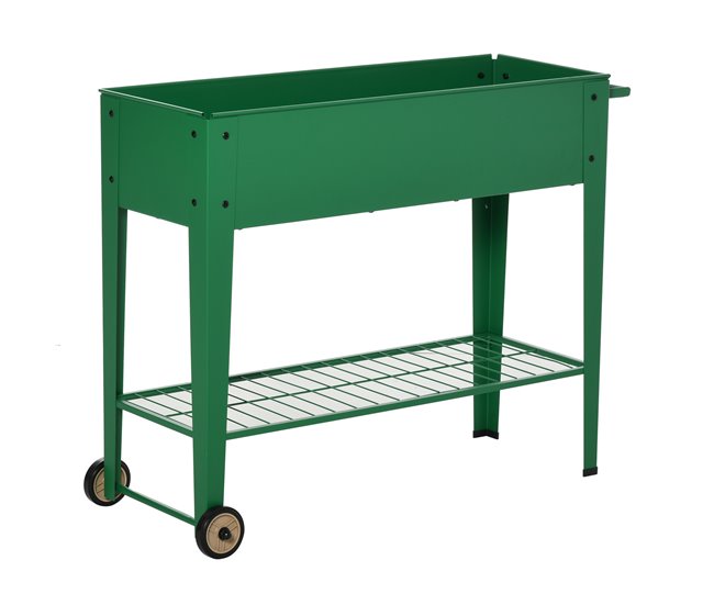 Vaso Elevado Outsunny | 104 x 39 x 80 cm - Verde Outsunny - Vasos e canteiros - 104 x 39 x 80 cm, verde, comodidade, estrutura metálica
