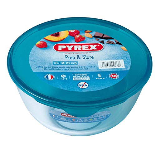 Caçarola PYREX Glass (Branco - Vidro - 21 x 9.5 cm) Pyrex - Tigelas - vidro, 21x9.5 cm, branco