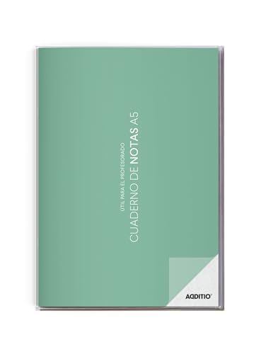 Caderno ADDITIO Professores 2 Meses (A5 - Verde) Additio - Cadernos e bloco de notas - A5, verde, polipropileno rígido, fitas marcadoras