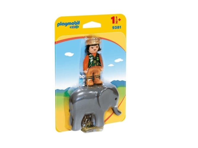 Playmobil 1.2.3 Cuidadora Con Elefante PLAYMOBIL - Bonecos de ação e brinquedo - brinquedo, cuidadora, elefante, 1.2.3