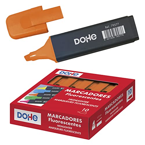 Conjunto Marcadores Fluorescentes DOHE Laranja (10 Un) Dohe S.A. - Marcadores e marcadores de texto - fluorescentes, laranja, ponta fina, 10 un