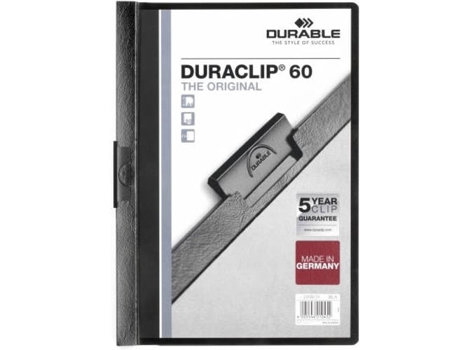 Pasta DURABLE Duraclip 60 (Preto - Polipropileno) Durable - Pastas de arquivo - polipropileno, a4, 0,25 mm, capa