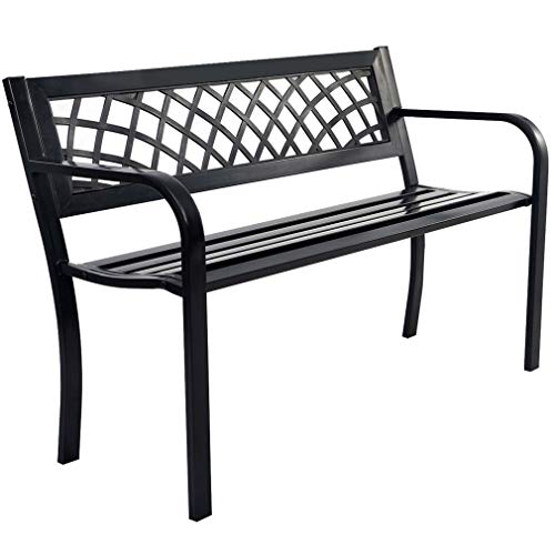 Banco de Jardim TLOVENDO TLV-BJ-1 (Preto - Aço - 60x60x81 cm) T-LoVendo - Móveis de exterior - aço, plástico, 60x60x81 cm, exterior