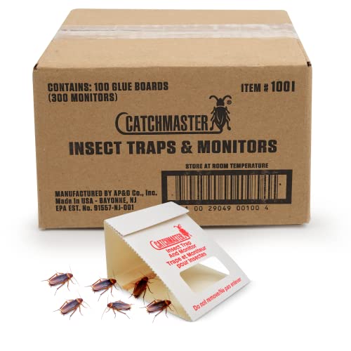 100 Peças de Armadilha Adesiva para Baratas Catchmaster - Armadilhas de controle de pragas - armadilha adesiva, baratas, non-toxic, 100 unidades