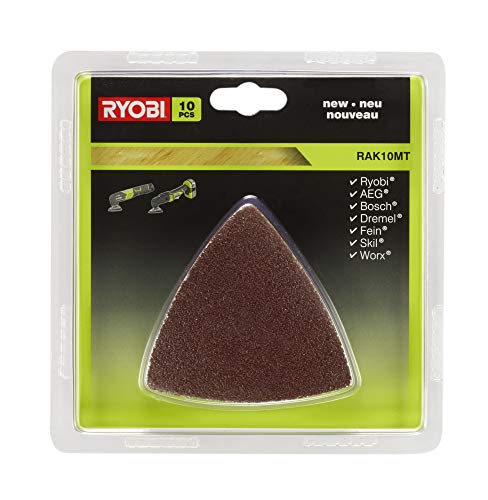 Conjunto de 10 Triângulos Abrasivos RYOBI RAK10MT Ryobi - Lixa e esponjas de polimento - conjunto, triângulos abrasivos, ryobi rak10mt, preto, vermelho, peso