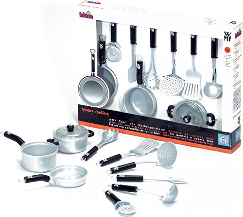 Conjunto de Panelas e Utensílios de Cozinha THEO KLEIN WMF (Aço inoxidável) KLEIN - Cozinhas de brinquedo e alimentos de brincar - panelas, utensílios, cozinha, aço inoxidável