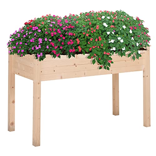 Horta Vertical Outsunny | 122.5x56.5x76 cm - Madeira natural Outsunny - Móveis de exterior - 122.5x56.5x76 cm, madeira natural