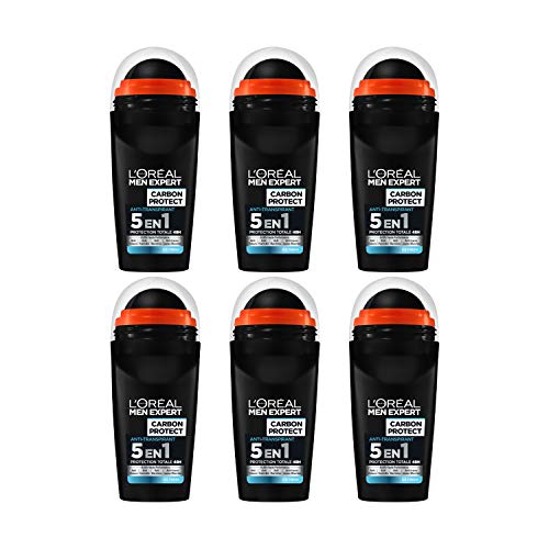 Desodorizantes MEN EXPERT L'ORÉAL Carbon Protect Ice Fresh (6 x 50 ml) L'OREAL PARIS - Desodorizantes e antitranspirantes - antitranspirante, spray, 6 x 50 ml