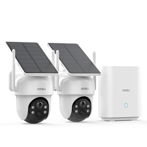 Kit de segurança Câmara de vigilância exterior AOSU | Branco AOSU - Câmeras de vigilância - kit, segurança, câmara, vigilância, exterior, aosu, branco