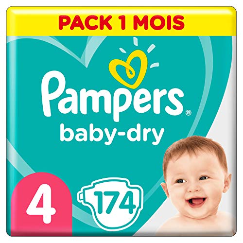 Fraldas PAMPERS Baby Dry Maxi Size 4 (174 Unidades) Pampers - Cuidados com a higiene oral - fraldas, pampers, baby dry, maxi size 4, absorção extra-eficiente, 12 horas