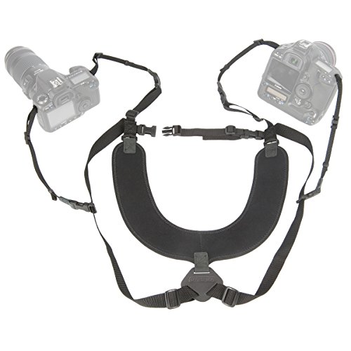 Suporte para câmaras OP/TECH Double Camera Strap OP/TECH USA - Alças de câmera - digital, neopreno, preto, 180 cm