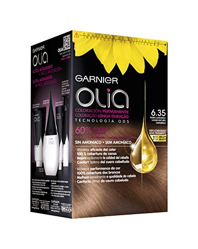 Tinta de Cabelo IMEDIA OLIA #6.35-Rubio Caramelo (4 Un) Garnier - Cuidados com o cabelo - castanho, lavável, rubio caramelo