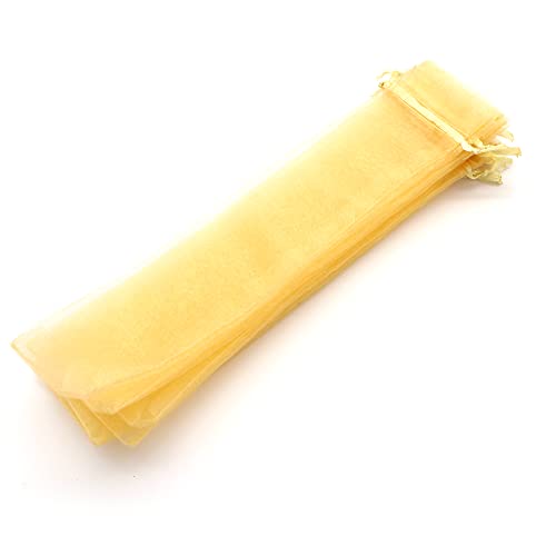 Bolsa de Organza Dourada 26X6Cm 50 Unidades Olilly - Sacolas de presente - organza, dourada, 26x6cm, 50 unidades