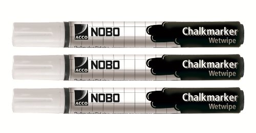 Marcador NOBO Wipe-off White (Multicor - Ponta de Fita) Nobo - Marcadores e marcadores de texto - sem poluição, ponta de fibra, tampa reutilizável