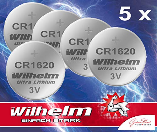 Pilha Recarregável WILOHM CR1620 (Lítio - 70 mAh) Wilhelm - Baterias - litio, 3V, 70mAh, CR1620