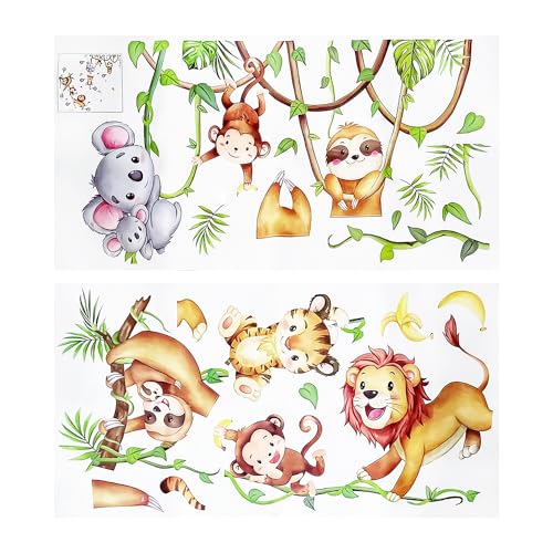 Autocolantes Decorativos para Crianças IBERNAUTOS Wall Decals Animals DAZZLUXE - Papel de parede - decorativos, animais, selva, crianças