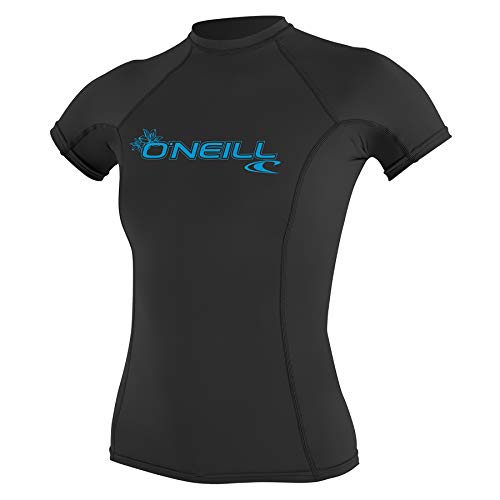 T-shirt para Mulher ONEILL Wetsuits Oneill Uv 1/2 Sleeve Preto para Natação (S) ONEPZ|#O'Neill Wetsuits - Peças de roupa de mergulho - preto, natação, poliamida, elastano