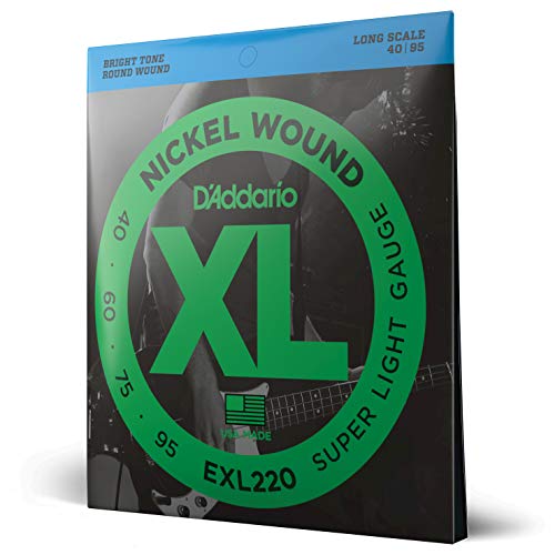 Daddario Exl220 5 String Nickel Bass Set D'Addario - Acessórios para guitarra - 5 cordas, níquel, brilho, super leve