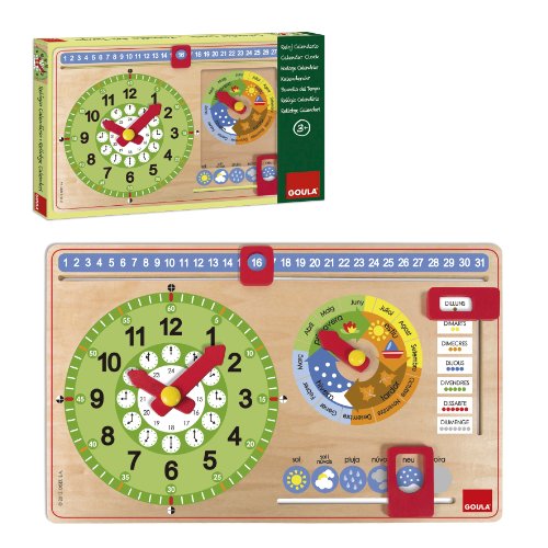 Relógio Calendário GOULA CATALAN 3D (Castanho - Madeira) Goula - Brinquedos educativos - calendário, 3D, madeira, marcadores