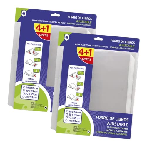 Pack 10 Capas para Livros Eurásia Transparentes TIENDA EURASIA - Capas de livros - transparentes, resistentes, elegantes, 10 capas