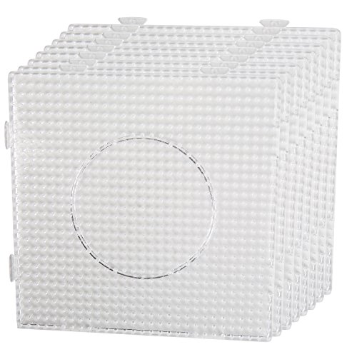 Conjunto de 8 Tabuleiros Quadrados Transparentes para Engomar SMOWO Smowo - Missangas - transparente, 8 tabuleiros, engomar