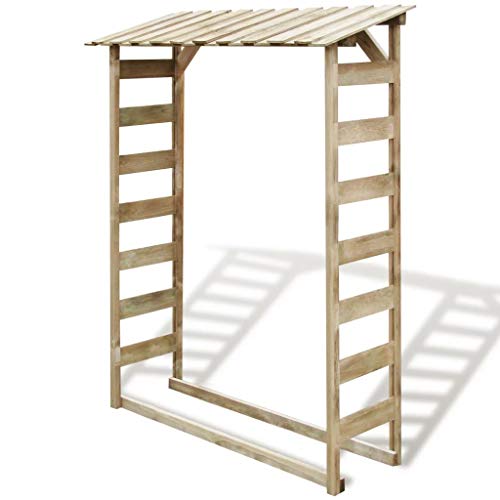 Abrigo de Arrumação de Lenha VidaXL | 150x44x176 cm - Madeira vidaXL - Prateleiras industriais - 150x44x176 cm, madeira