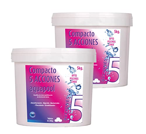 Clorador Multifuncional AquaPool 2 Unidades (5 Kg) AQUAPOOL CHEMICAL - Limpeza de piscinas e produtos químicos - multifuncional, 5 kg, aquário
