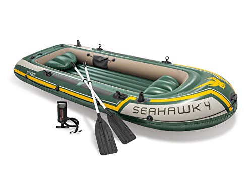 Barco Insuflável INTEX (Rosa - Poliéster - 183x91.5x66 cm) INTEX - Barcos a remos - poliéster, 4 pessoas, remos incluídos