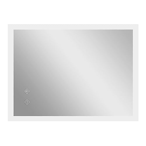 Espelho de Banho kleankin | Prateado, Branco (Cozinha e Casa de Banho) SPANISH AOSOM - Espelhos - prateado, branco, cozinha, casa de banho