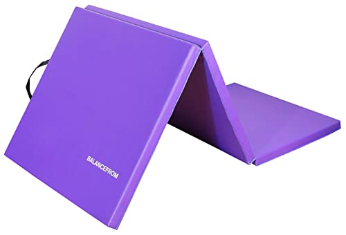 Tapete de exercícios portátil BALANCEFROM BalanceFrom - Tapetes de ginásio - portátil, 3 camadas, 1,5 polegada, resistente à sujidade