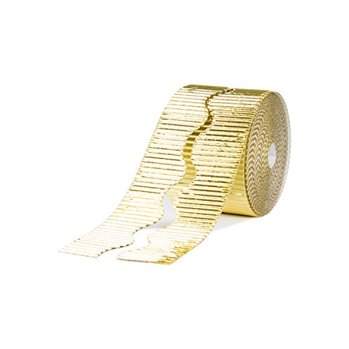 Pryse 5300052 rollo de papel decorativo Dourado Pryse S.A. - Adesivos e ímãs para artesanato - ondulado, dourado, 6 cm, 75 m