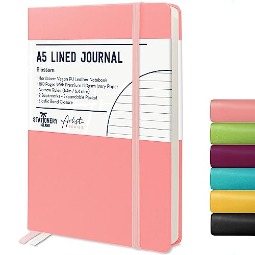 Caderno STATIONERY ISLAND A5 (Papel - Branco) STATIONERY ISLAND - Cadernos e bloco de notas - A5, brilhante, fecho de elástico, fita