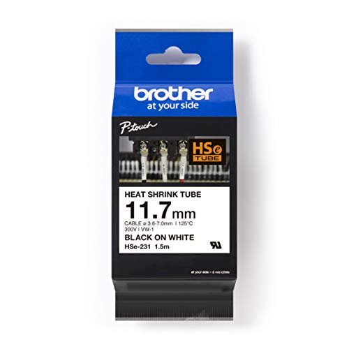 Fita para Etiquetadora BROTHER HSe-231 Preto Brother - Fitas de etiquetas e recargas - preto, polyolefin, 1.17 cm, 1.5m