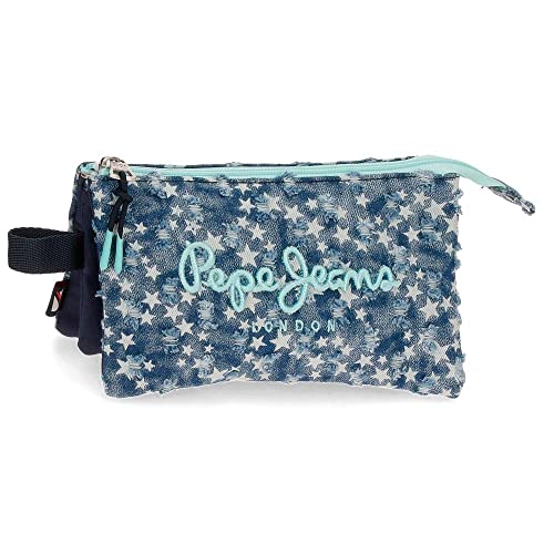 Estojo PEPE JEANS Denim Star (Azul - Poliéster) PEPE JEANS - Estojos para canetas e lápis - estojo, denim star, azul, poliéster