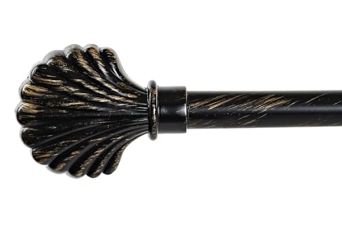 Barra de cortina extensível em metal preto dourado minimalista para quarto vintage de 120-210 cm LEKE GO - Varões para cortinas e draperies - extensível, metal, preto/dourado, minimalista, vintage