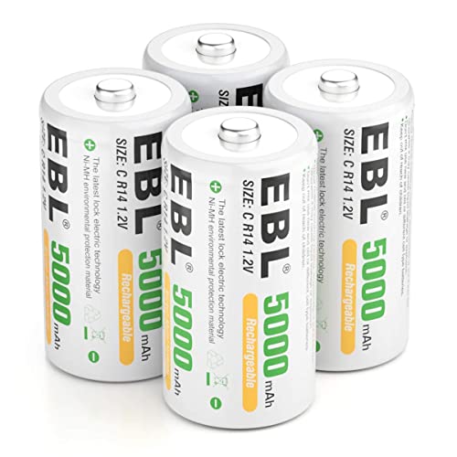 Bateria EBL C (4 unidades) (Recondicionado Como Novo) EBL - Baterias de uso geral - recondicionado, 5000 mAh, 1.2V, preto