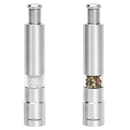 Conjunto de Molheiras Proficook PSM 1160 | Aço inoxidável Proficook - Moedores de especiarias - aço inoxidável, 30ml, mecânico, fácil de limpar
