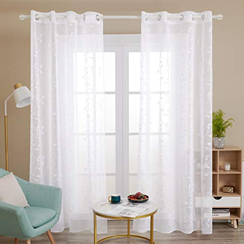 Cortina de Vidro com Elásticos Branco (140x229cm) Deconovo - Cortinas e cortinados - vidro, elásticos, branco, 140x229cm