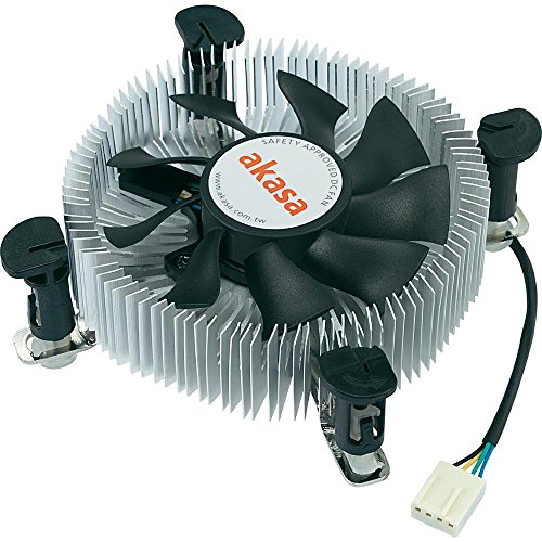Ventoinha AKASA AK-CCE-7106HP Preto e Prateado Akasa - Peças de refrigeração de sistema de computador - cooler, cpu, intel, alumínio, ATX