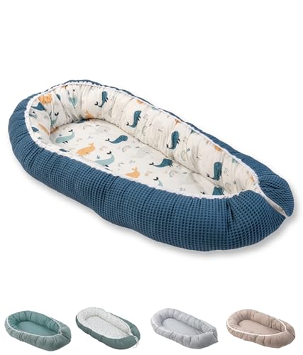 Ninho para Bebé Ullenboom 55X95Cm Azul ULLENBOOM - Móveis para bebês e crianças pequenas - 55x95cm, almofada, borracha, lavável