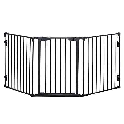Barreira de segurança PawHut | 180 x 74,5 cm - preto PawHut - Móveis para bebês e crianças pequenas - barreira, segurança, PawHut, 180x74.5cm, preto