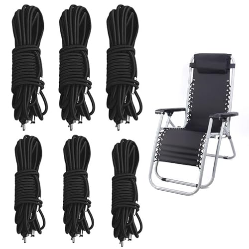 Cordas de Substituição para Espreguiçadeira XNIVUIS 6 Peças XNIVUIS - Peças de reposição para cadeira de pendurar - preto, poliéster, 6 peças
