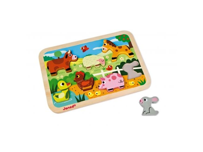 Puzzle 2D JANOD Animais da fazenda (Idade Mínima: 4) Janod - Quebra-cabeças - puzzle, 2d, animais, fazenda