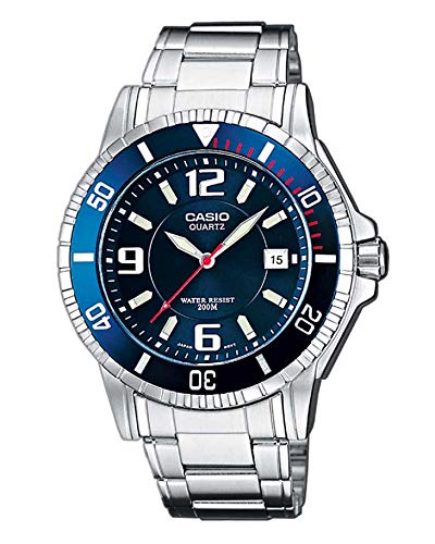 Relógio Casio Homem Analógico (Aço - Azul) Casio - Relógios - analógico, cronómetro, resistente à água, aço inoxidável
