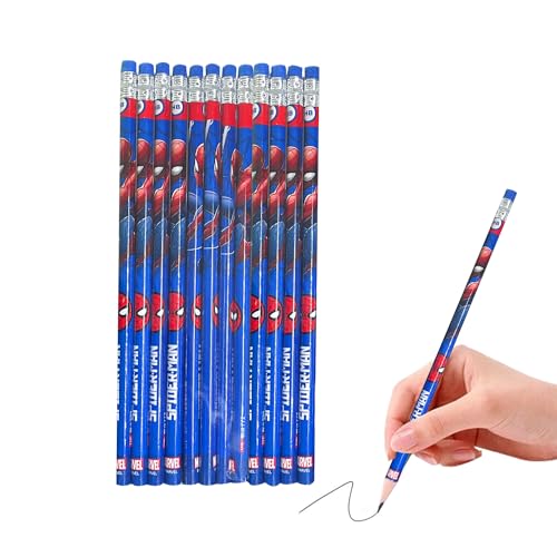 Lápis Autocolantes SPIDERMAN 24 Lápis HB CGYADSY - Lápis - autocolantes, fáceis de usar, laváveis