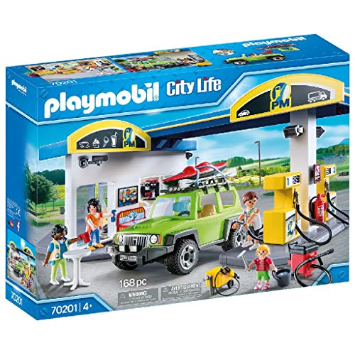 Playmobil City Life 70201 estação de serviço PLAYMOBIL - Conjuntos de brinquedos - estação de serviço, tanque de combustível, bomba de gasolina, motocicleta, depósito de combustível