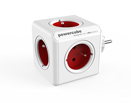 Extensão Elétrica ALLOCACOC PowerCube Original Type E 5 tomadas Vermelho Allocacoc - Tomadas e soquetes de energia - extensão elétrica, 5 tomadas, vermelho