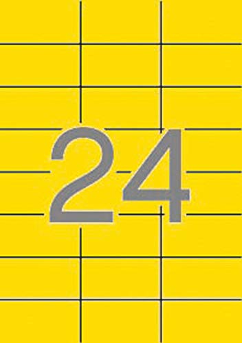 Etiqueta autocolante AGIPA 480 etiquetas APLI - Papel de impressora e copiadora - etiquetas amarelas, adesivo permanente, 70x37mm, pack 20 folhas