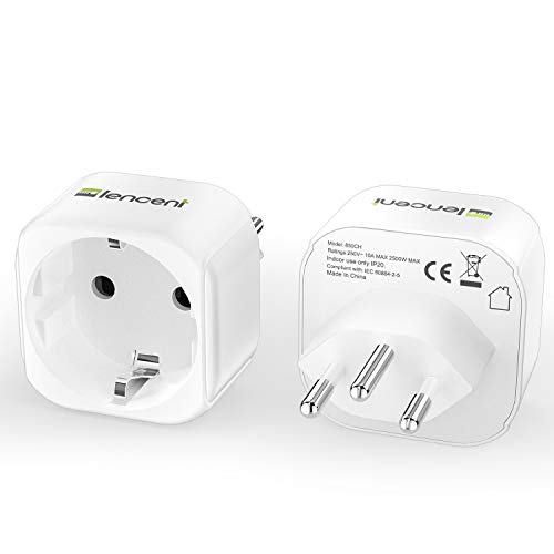 Adaptador de Viagem LENCENT 2x adaptadores de viagem Suíça tipo J Shenzhenshi Paweiya Keji Youxian Gongsi - Conversores e adaptadores de viagem - adaptador, viagem, lencent, suíça, j, type j
