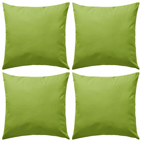 Conjunto de 4 Almofadas VidaXL para Exterior - 45 x 45 cm - Verde Macia vidaXL - Almofadas - exterior, macias, resistente à água, fibra de polipropileno